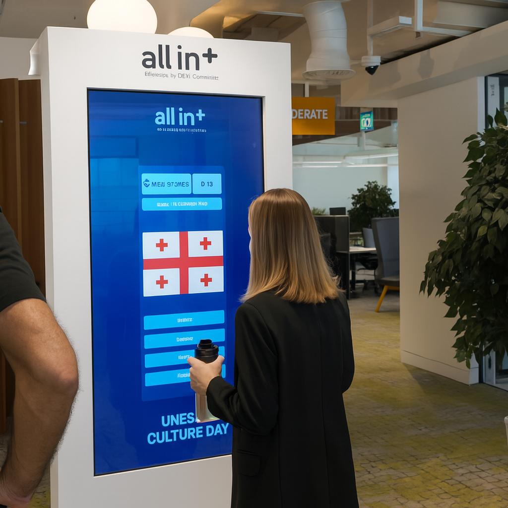 Participants playing the interactive Guess the Flag game at an event, engaging with a fun, branded quiz experience that tests geographical knowledge in a lively setting.